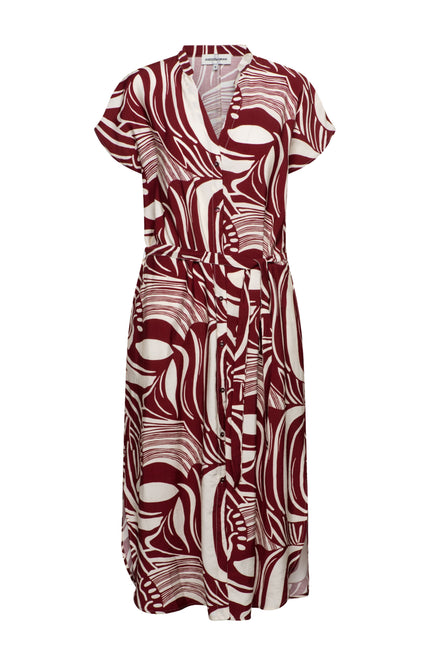 &Co woman Jurk Liva Weave Claret Multi DR311 Stretchshop.nl