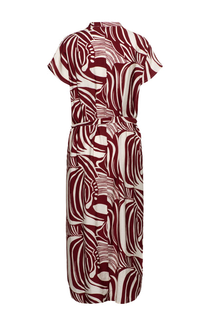 &Co woman Jurk Liva Weave Claret Multi DR311 Stretchshop.nl