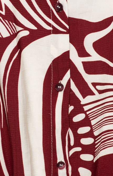 &Co woman Jurk Liva Weave Claret Multi DR311 Stretchshop.nl