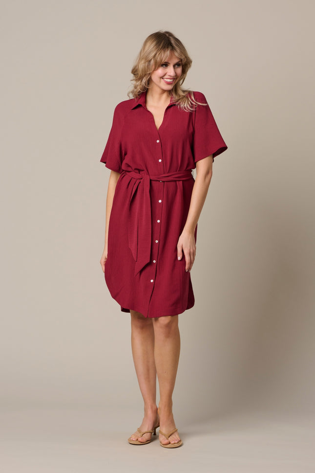 &Co woman Jurk Margo Claret DR303 Stretchshop.nl