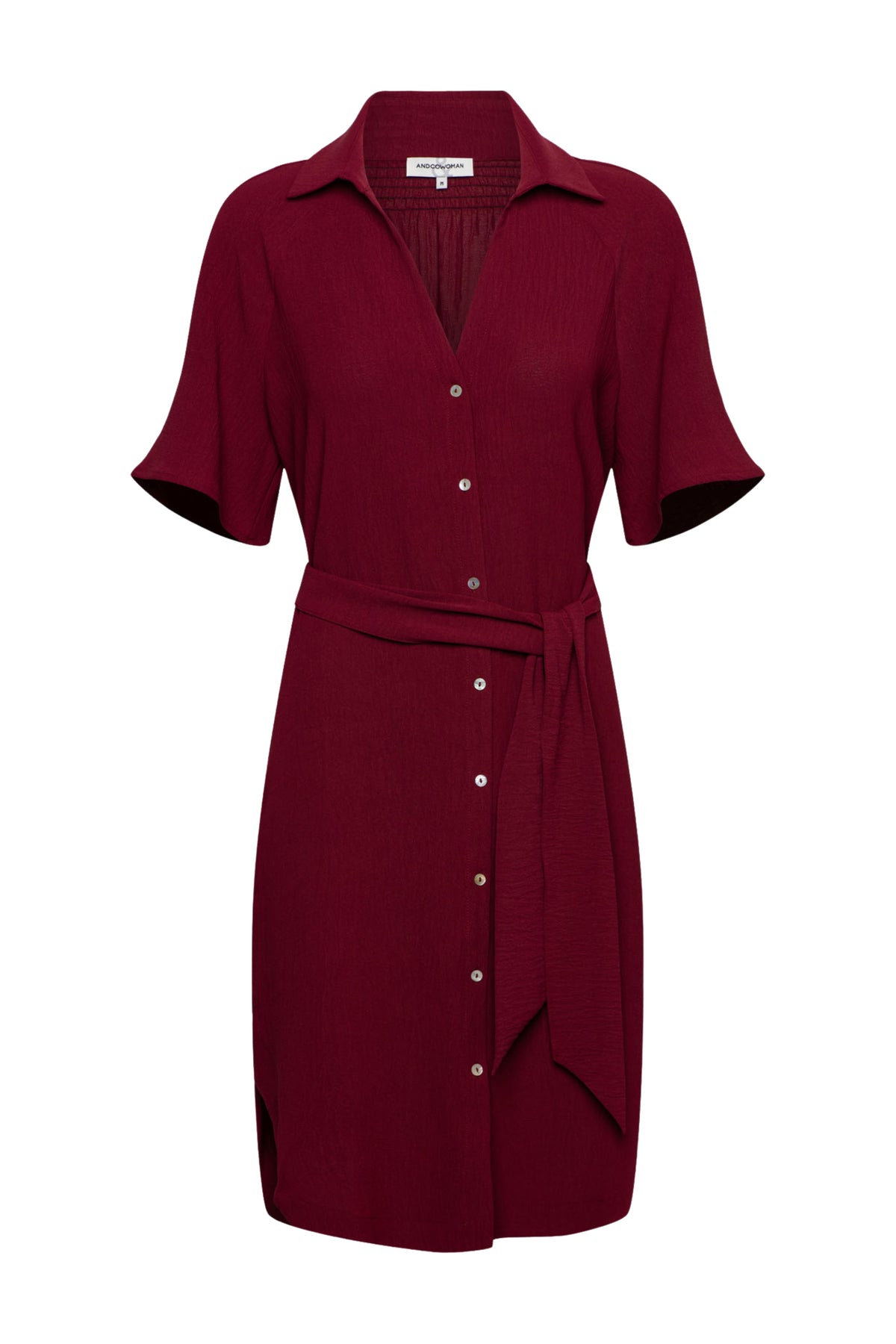 Zwarte jurk Margo Claret DR303 van &Co woman, getoond met close-up van de stof en details op de afbeelding.