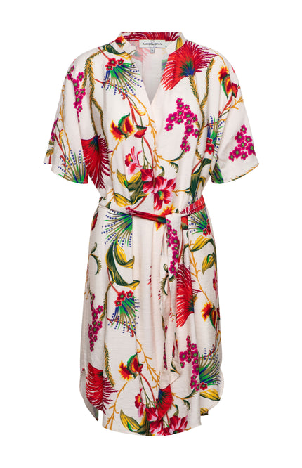 &Co woman Jurk Anisa Flower Claret Multi DR312 Stretchshop.nl
