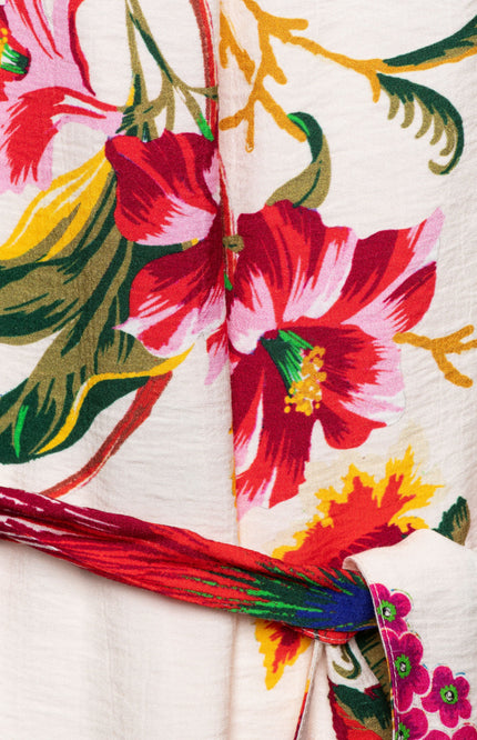 &Co woman Jurk Anisa Flower Claret Multi DR312 Stretchshop.nl