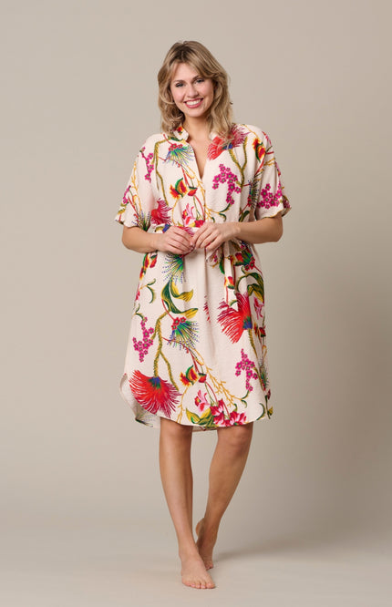 &Co woman Jurk Anisa Flower Claret Multi DR312 Stretchshop.nl