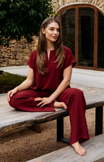 &Co woman Broek Julie Claret PA443 Stretchshop.nl