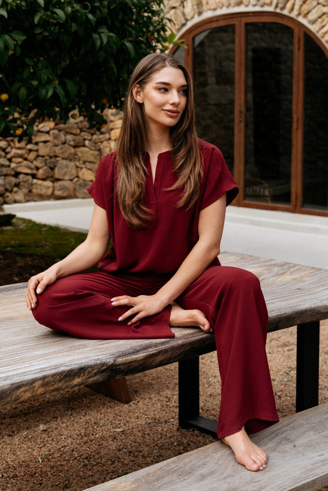 &Co woman Broek Julie Claret PA443 Stretchshop.nl