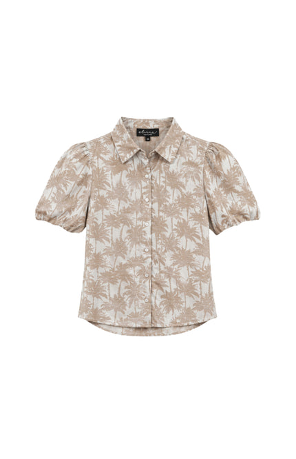 Elvira Casuals Blouse Soleo Sand Palm Stretchshop.nl