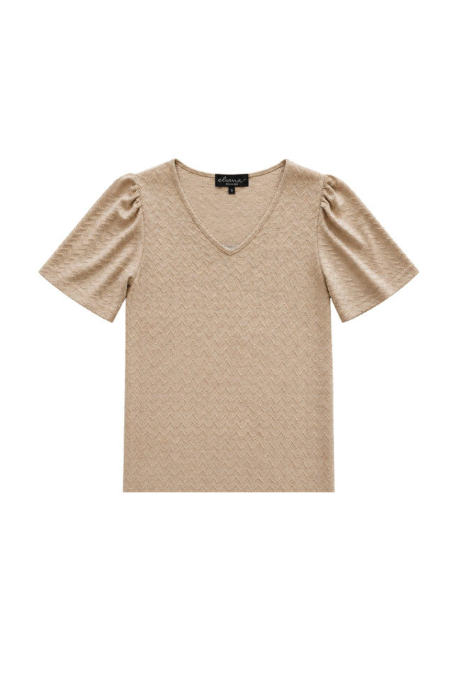 Elvira Casuals Top Guusje Gold Sand Stretchshop.nl