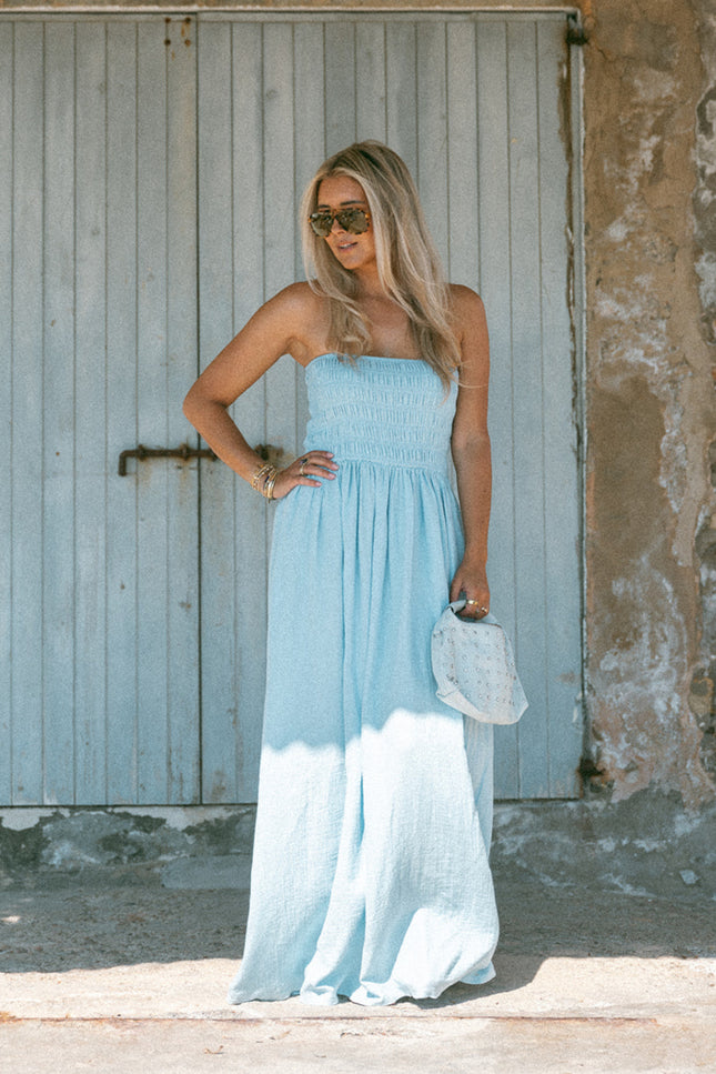 Bolina Island Jurk Strapless Light Blue Stretchshop.nl