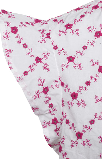 Freequent Blouse Fqalisa Brilliant White Fuchsia Purple 208319 Stretchshop.nl