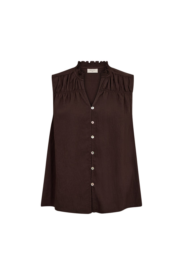 Freequent Blouse Fqesally Coffee Bean 204376 Stretchshop.nl