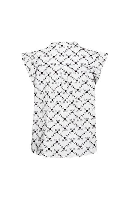 Freequent Blouse Fqalisa Brilliant White Coffee Bean 208319 Stretchshop.nl