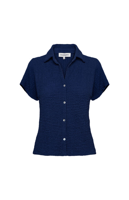 &Co woman Blouse Thyra Ink Blue BL441 Stretchshop.nl