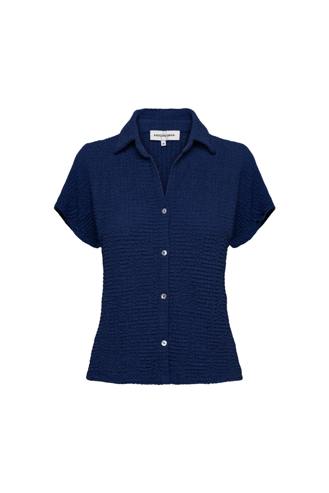 &Co woman Blouse Thyra Ink Blue BL441 Stretchshop.nl