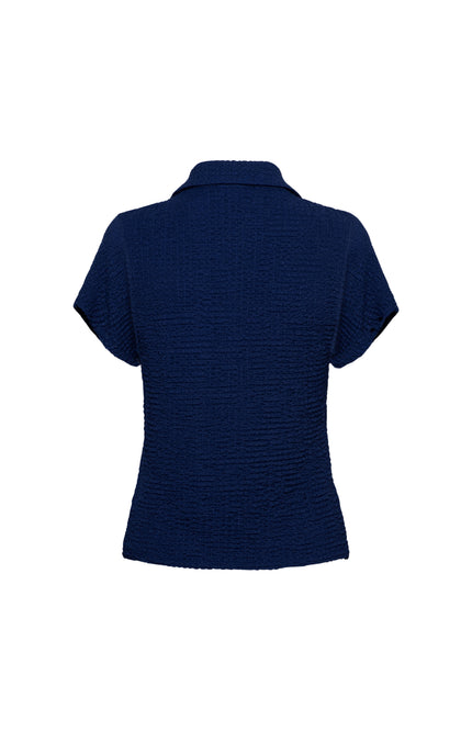 &Co woman Blouse Thyra Ink Blue BL441 Stretchshop.nl