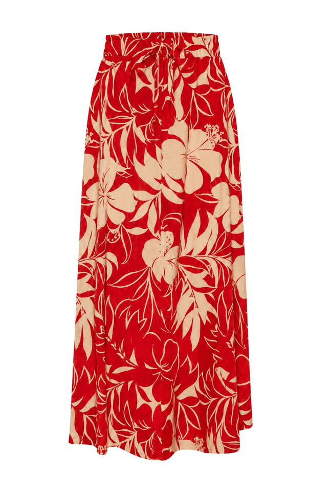 Travel Rok Tropical Hibiscus Print Red 202849