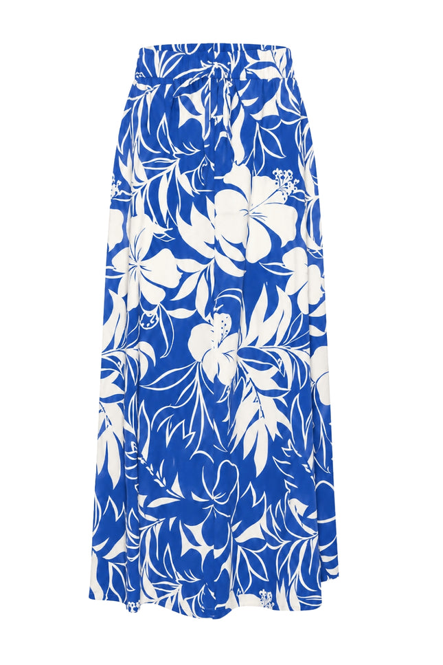 Travel Rok Tropical Hibiscus Print Nautic Blue 202849