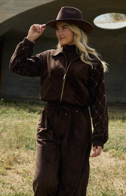Jacket Daisy Suede Chocolate NKF13145