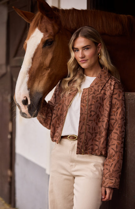 Jacket Daisey Flower Toffee NKF13122