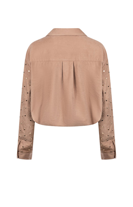 Blouse Ally Paillet Beads Toffee NKF02129