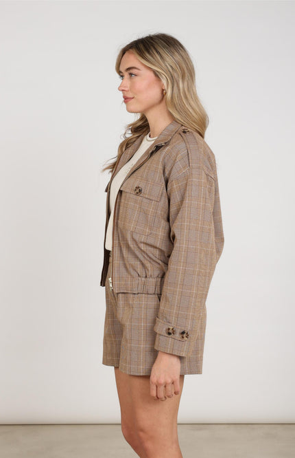 Jacket Hope Check Toffee NKF13111