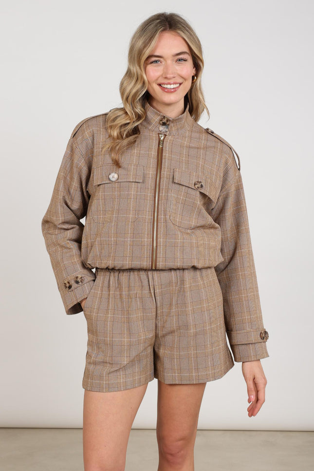 Jacket Hope Check Toffee NKF13111