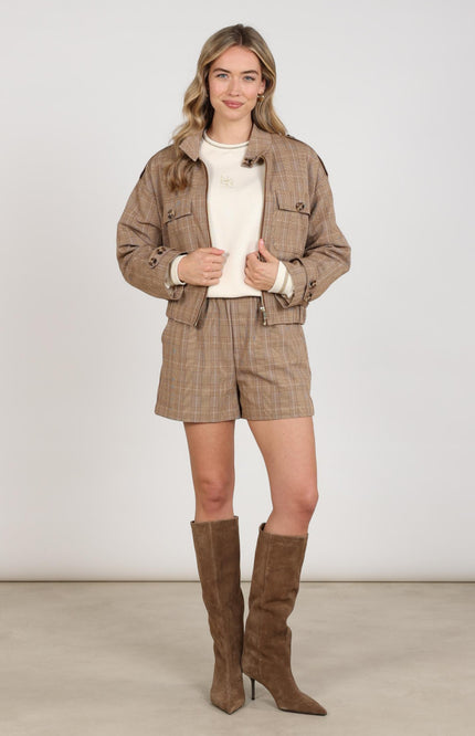 Jacket Hope Check Toffee NKF13111