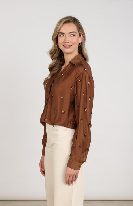 Blouse Anika Paillet Espresso NKF02160