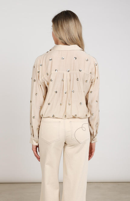Blouse Anika Paillet Sand NKF02160