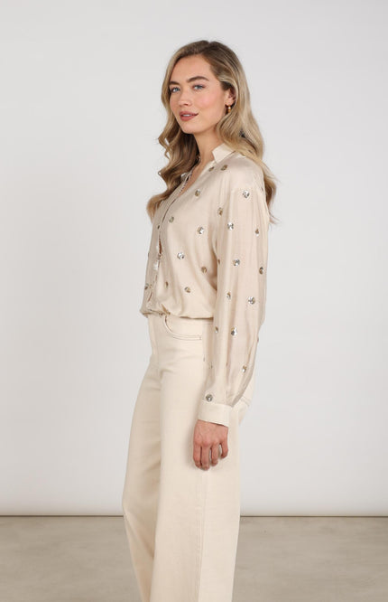 Blouse Anika Paillet Sand NKF02160