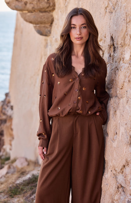 Broek Bodine Espresso NKF09076
