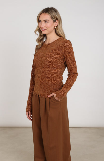 Top Wies Lace Espresso NKF01099
