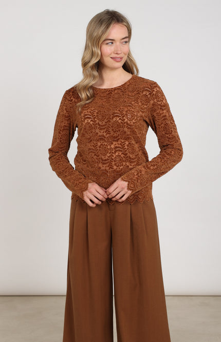 Top Wies Lace Espresso NKF01099