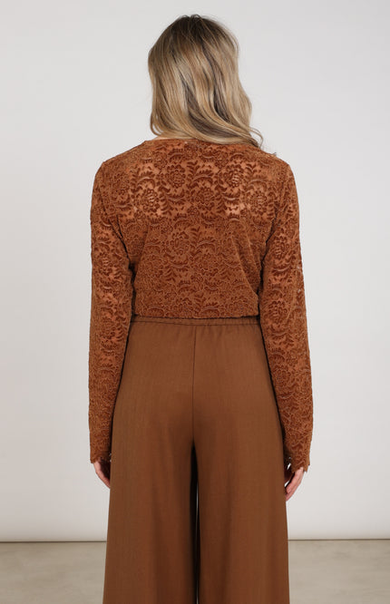 Top Wies Lace Espresso NKF01099