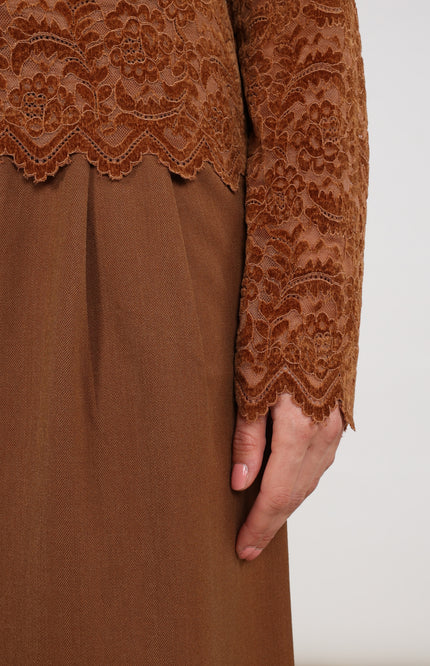 Top Wies Lace Espresso NKF01099
