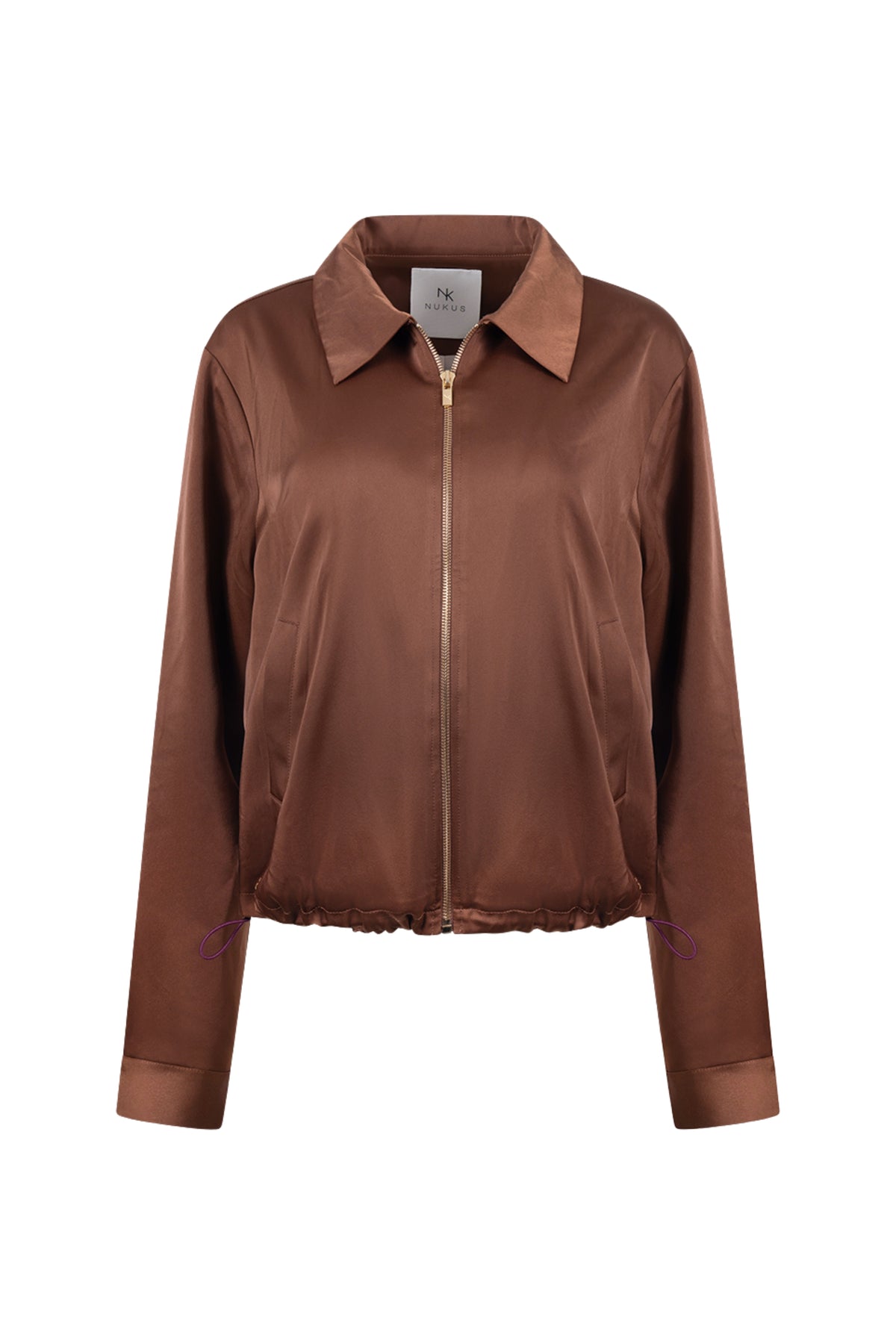 Nukus Doreen Espresso jack met capuchon en ritssluiting, warme en stijlvolle winterjas voor dames.
