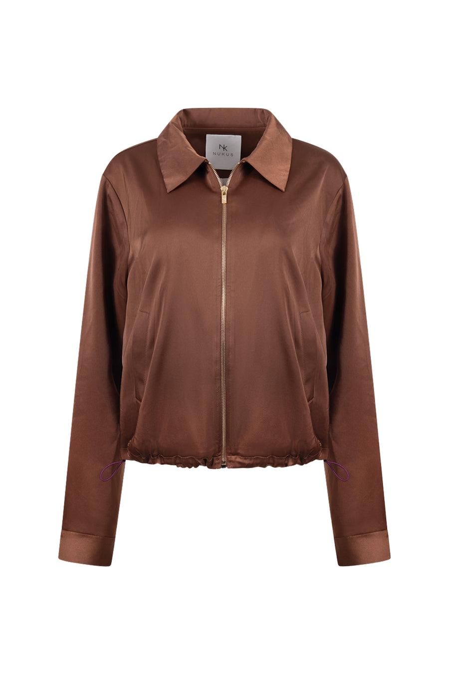 Nukus Doreen Espresso jack met capuchon en ritssluiting, warme en stijlvolle winterjas voor dames.