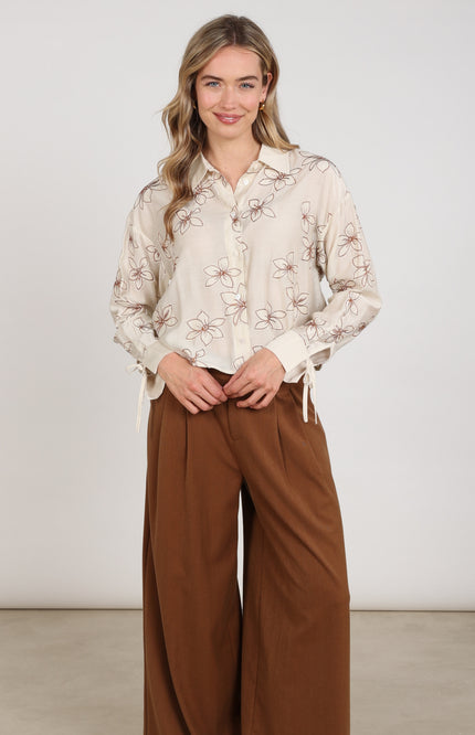 Blouse Bailey Flower Sand NKF02118
