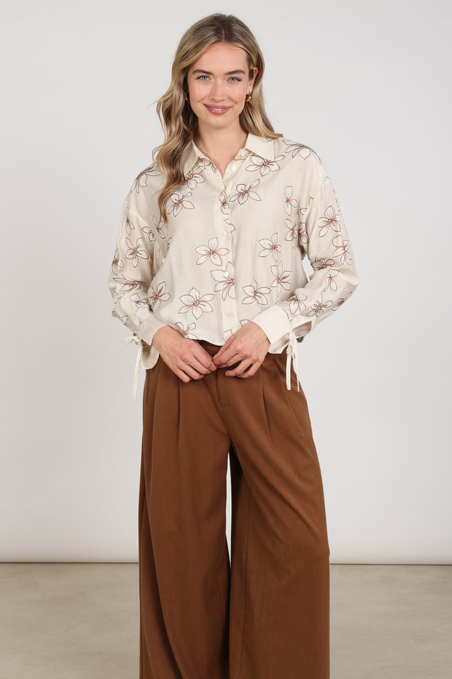 Blouse Bailey Flower Sand NKF02118
