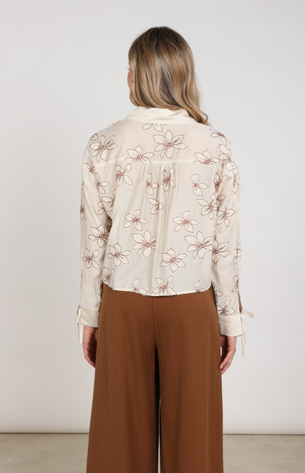 Blouse Bailey Flower Sand NKF02118