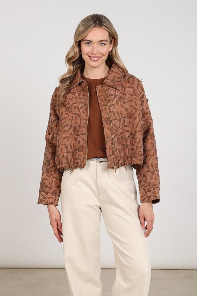 Jacket Daisey Flower Toffee NKF13122