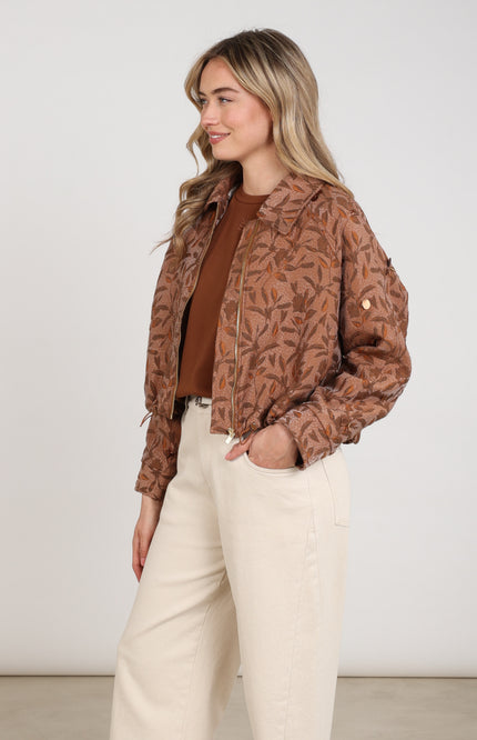 Jacket Daisey Flower Toffee NKF13122