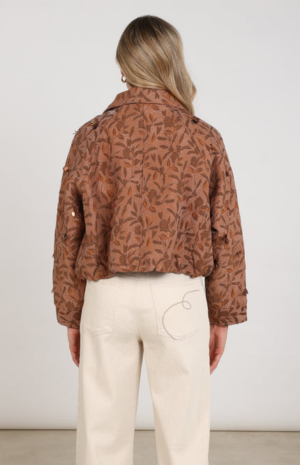 Jacket Daisey Flower Toffee NKF13122