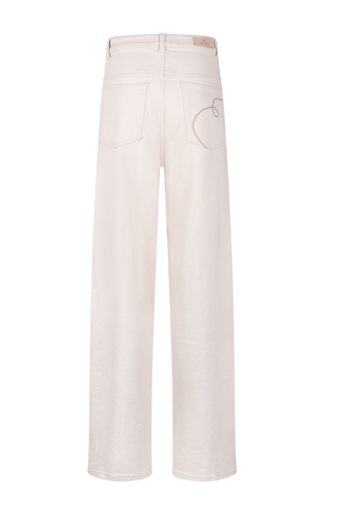 Nukus broek Petra Offwhite NKF09124, stijlvolle witte damesbroek met rechte pasvorm, geschikt voor casual en formele gelegenheden.