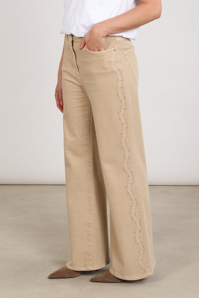 Broek Tessa Strass Sand NKF09114