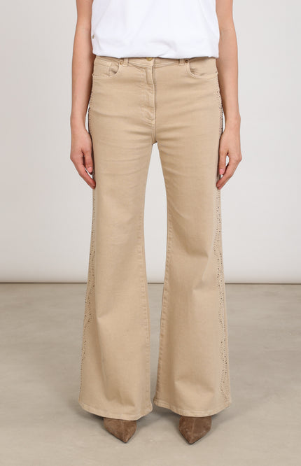 Broek Tessa Strass Sand NKF09114