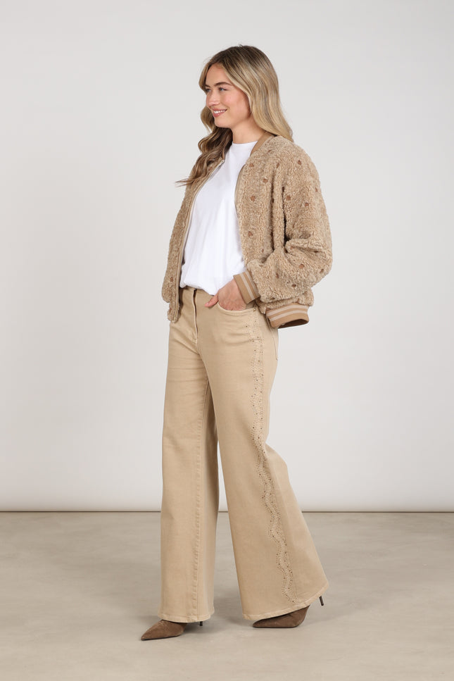 Broek Tessa Strass Sand NKF09114