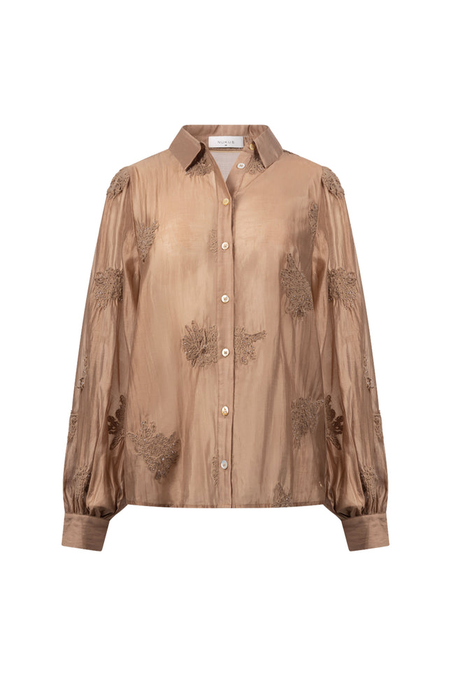 Blouse Milanova Embroidery Toffee NKF02142