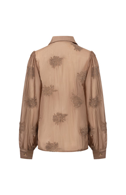 Blouse Milanova Embroidery Toffee NKF02142