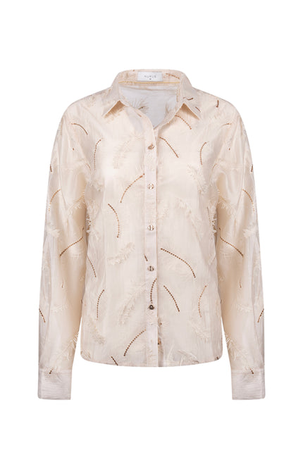 Blouse Aysha Feathers Sand NKF02179